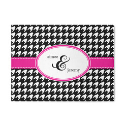 Houndstooth w/Pink Accent Area Rug (Personalized)