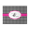 Houndstooth w/Pink Accent Area Rug (Personalized)