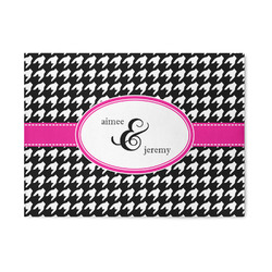Houndstooth w/Pink Accent 5' x 7' Patio Rug (Personalized)