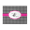 Houndstooth w/Pink Accent 5'x7' Patio Rug - Front/Main