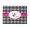 Houndstooth w/Pink Accent 5' x 7' Patio Rug (Personalized)