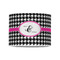 Houndstooth w/Pink Accent 8" Drum Lampshade - FRONT (Poly Film)