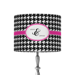 Houndstooth w/Pink Accent 8" Drum Lamp Shade - Fabric (Personalized)