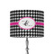 Houndstooth w/Pink Accent 8" Drum Lampshade - ON STAND (Fabric)