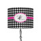 Houndstooth w/Pink Accent 8" Drum Lamp Shade - Fabric (Personalized)