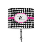 Houndstooth w/Pink Accent 8" Drum Lamp Shade - Poly-film (Personalized)