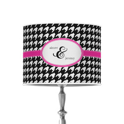Houndstooth w/Pink Accent 8" Drum Lamp Shade - Poly-film (Personalized)