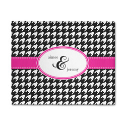 Houndstooth w/Pink Accent 8' x 10' Patio Rug (Personalized)