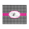 Houndstooth w/Pink Accent 8'x10' Patio Rug - Front/Main