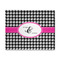 Houndstooth w/Pink Accent 8' x 10' Patio Rug (Personalized)
