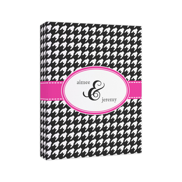 Houndstooth w/Pink Accent 8x10 - Canvas Print - Angled View