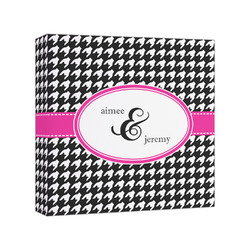 Houndstooth w/Pink Accent Canvas Print - 8x8 (Personalized)
