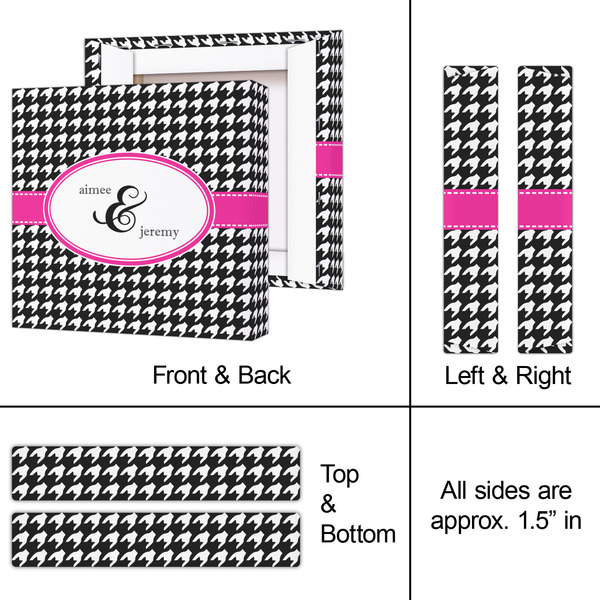 Houndstooth w/Pink Accent 8x8 - Canvas Print - Approval