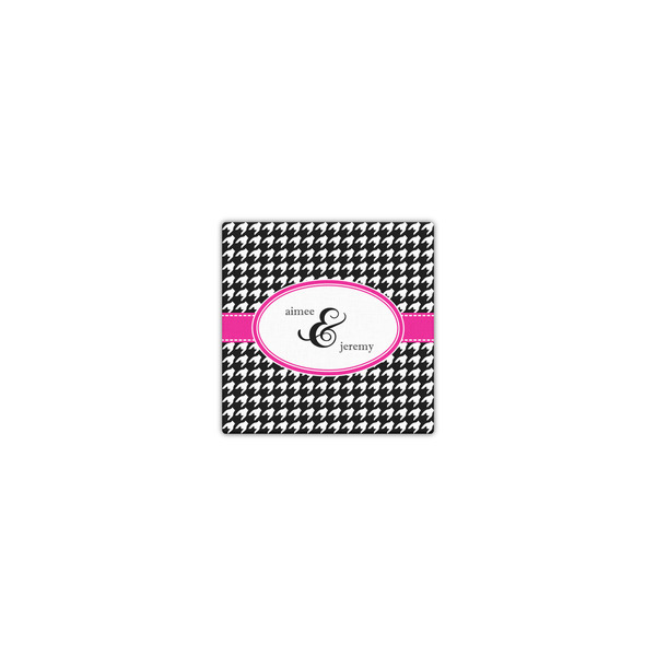 Houndstooth w/Pink Accent 8x8 - Canvas Print - Front View