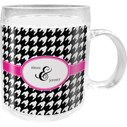 Houndstooth w/Pink Accent Acrylic Kids Mug (Personalized)