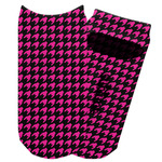 Houndstooth w/Pink Accent Adult Ankle Socks