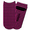 Houndstooth w/Pink Accent Adult Ankle Socks - Single Pair - Front and Back