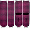 Houndstooth w/Pink Accent Adult Crew Socks - Double Pair - Front and Back - Apvl