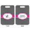 Houndstooth w/Pink Accent Aluminum Luggage Tag (Front + Back)