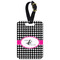 Houndstooth w/Pink Accent Metal Luggage Tag w/ Couple's Names