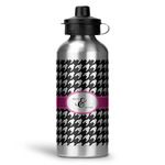 Houndstooth w/Pink Accent Water Bottles - 20 oz - Aluminum (Personalized)