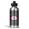 Houndstooth w/Pink Accent Water Bottles - 20 oz - Aluminum (Personalized)