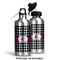Houndstooth w/Pink Accent Aluminum Water Bottle - Alternate lid options