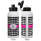 Houndstooth w/Pink Accent Aluminum Water Bottle - White APPROVAL