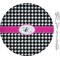 Houndstooth w/Pink Accent Glass Appetizer / Dessert Plate 8" (Personalized)