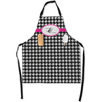 Houndstooth w/Pink Accent Apron With Pockets w/ Couple's Names