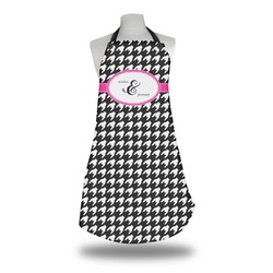 Houndstooth w/Pink Accent Apron w/ Couple's Names