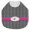 Houndstooth w/Pink Accent Jersey Knit Baby Bib w/ Couple's Names