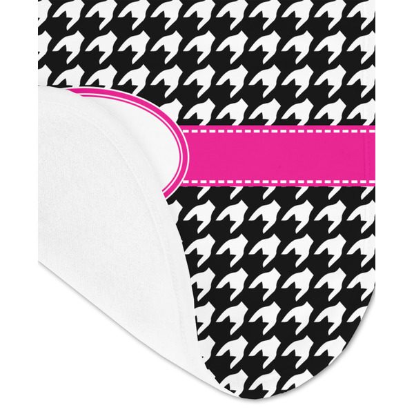 Houndstooth w/Pink Accent Baby Bib - AFT detail