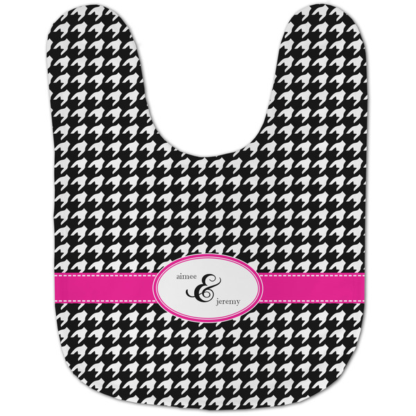 Houndstooth w/Pink Accent Baby Bib - AFT flat