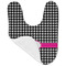 Houndstooth w/Pink Accent Baby Bib - AFT folded