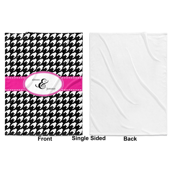 Houndstooth w/Pink Accent Baby Blanket (Single Side - Printed Front, White Back)
