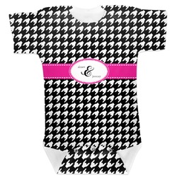 Houndstooth w/Pink Accent Baby Bodysuit (Personalized)