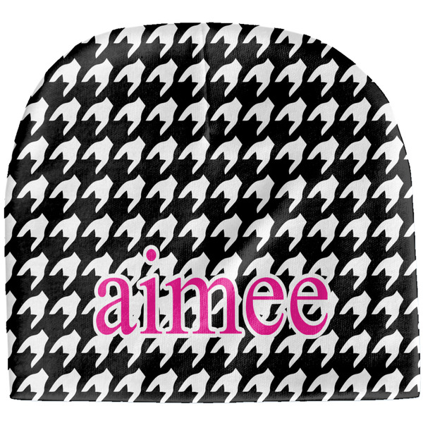 Custom Houndstooth w/Pink Accent Baby Hat (Beanie) (Personalized)