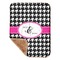 Houndstooth w/Pink Accent Baby Sherpa Blanket - Corner Showing Soft