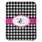 Houndstooth w/Pink Accent Baby Sherpa Blanket - Flat