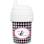 Houndstooth w/Pink Accent Baby Sippy Cup (Personalized)