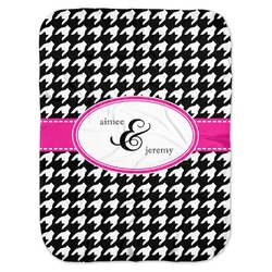 Houndstooth w/Pink Accent Baby Swaddling Blanket (Personalized)