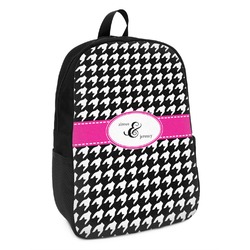 Houndstooth w/Pink Accent Kids Backpack (Personalized)