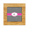 Houndstooth w/Pink Accent Bamboo Trivet with 6" Tile - FRONT