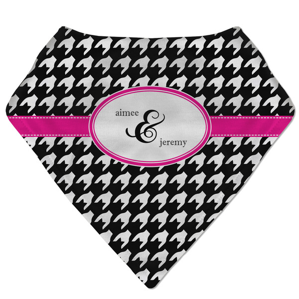 Custom Houndstooth w/Pink Accent Bandana Bib (Personalized)