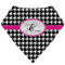 Houndstooth w/Pink Accent Bandana Bib (Personalized)