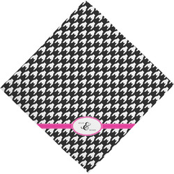 Houndstooth w/Pink Accent Dog Bandana Scarf w/ Couple's Names