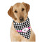 Houndstooth w/Pink Accent Bandana - On Dog