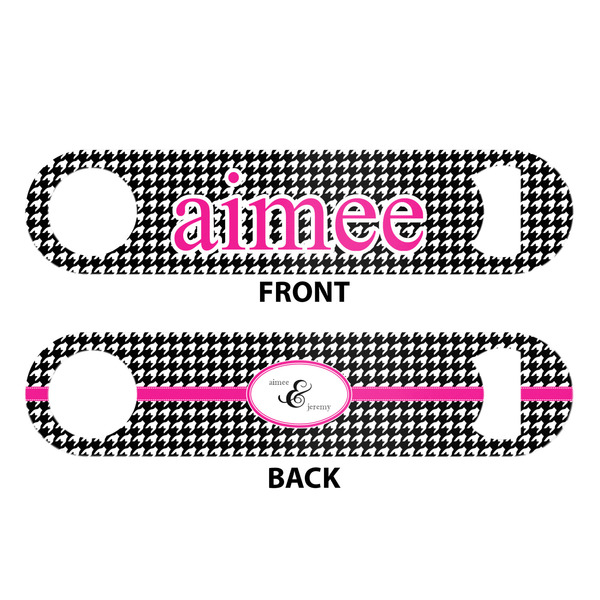 Houndstooth w/Pink Accent Bar Bottle Opener - White - Approval