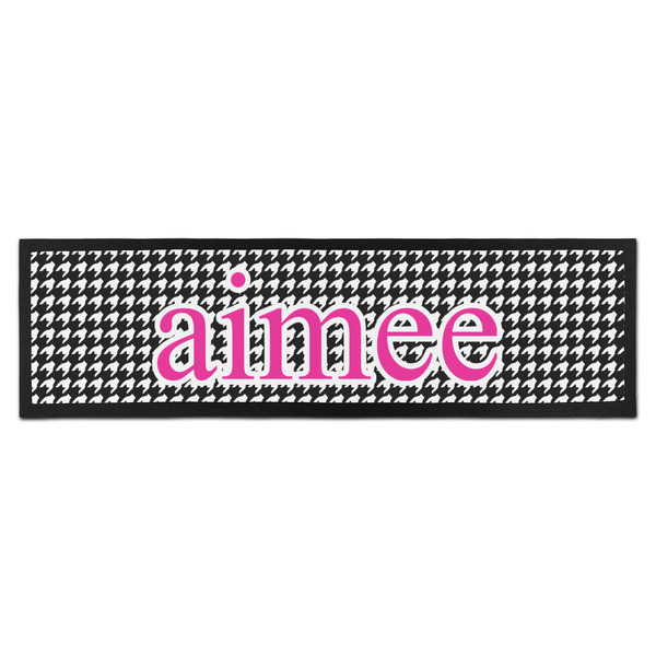 Custom Houndstooth w/Pink Accent Bar Mat (Personalized)